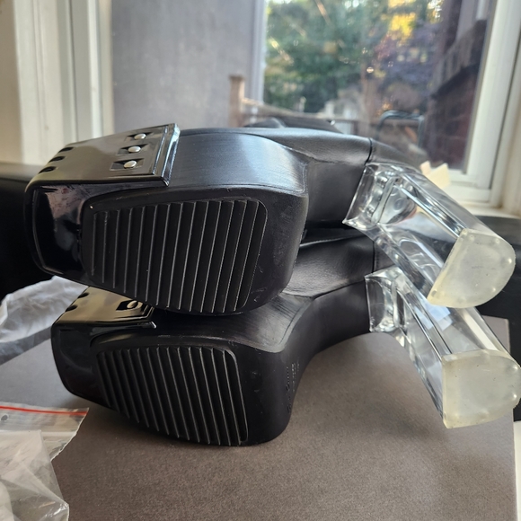 RICK OWENS GRILL KISS LEATHER BOOTS IN BLACK size 40.5 BNWB floor model - Picture 10 of 13